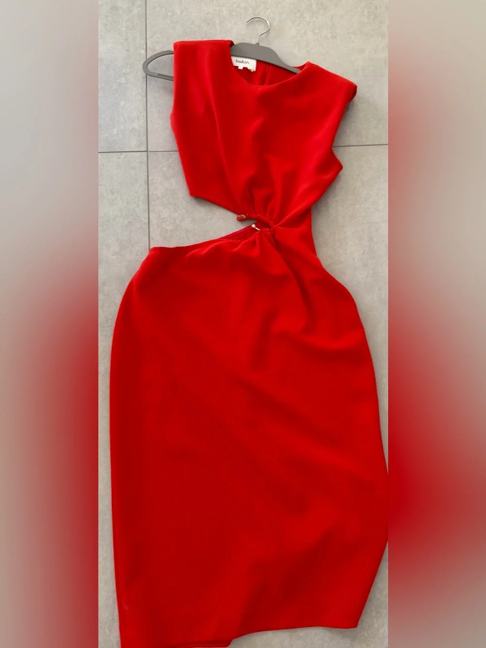 ba&sh Red Pencil dress with Side Cutout